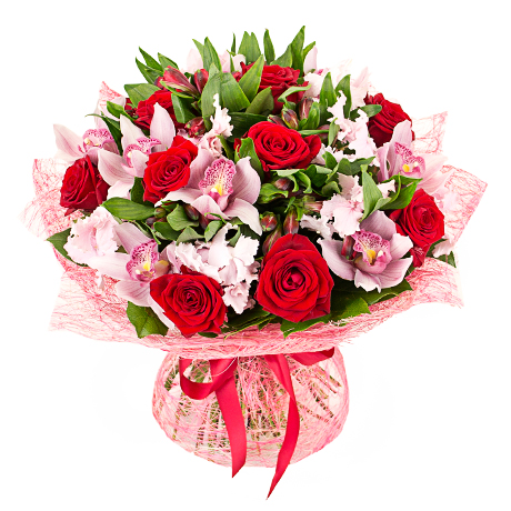 Купить букет из орхидей и роз с доставкой по Кокшайску