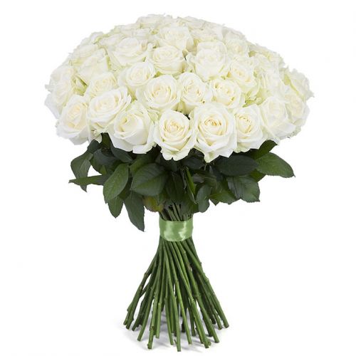 Букет из 51 белой розы - купить с доставкой по Кокшайску